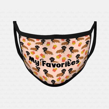 Dog Gift Idea - My Favorites With Frenchfries For Dog Lovers - Cloth Mask